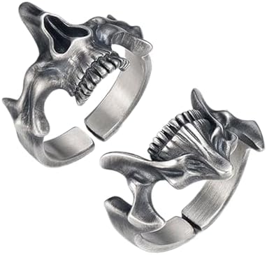 SAINTHERO Men's Vintage Stainless Steel Band Rings Gothic Devil